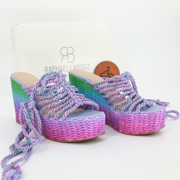 ANTHROPOLOGIE RAPHAELLA BOOZ JUTE WEDGE SANDALS - Picture 3 of 8